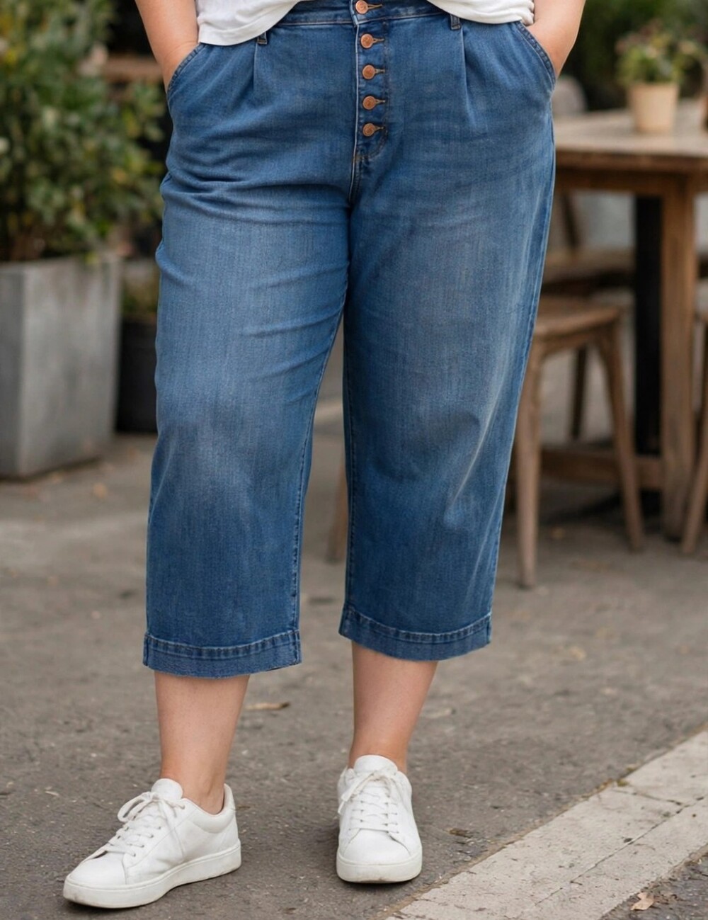Time and Tru Straight-Leg High-Rise Jeans in Medium Blue